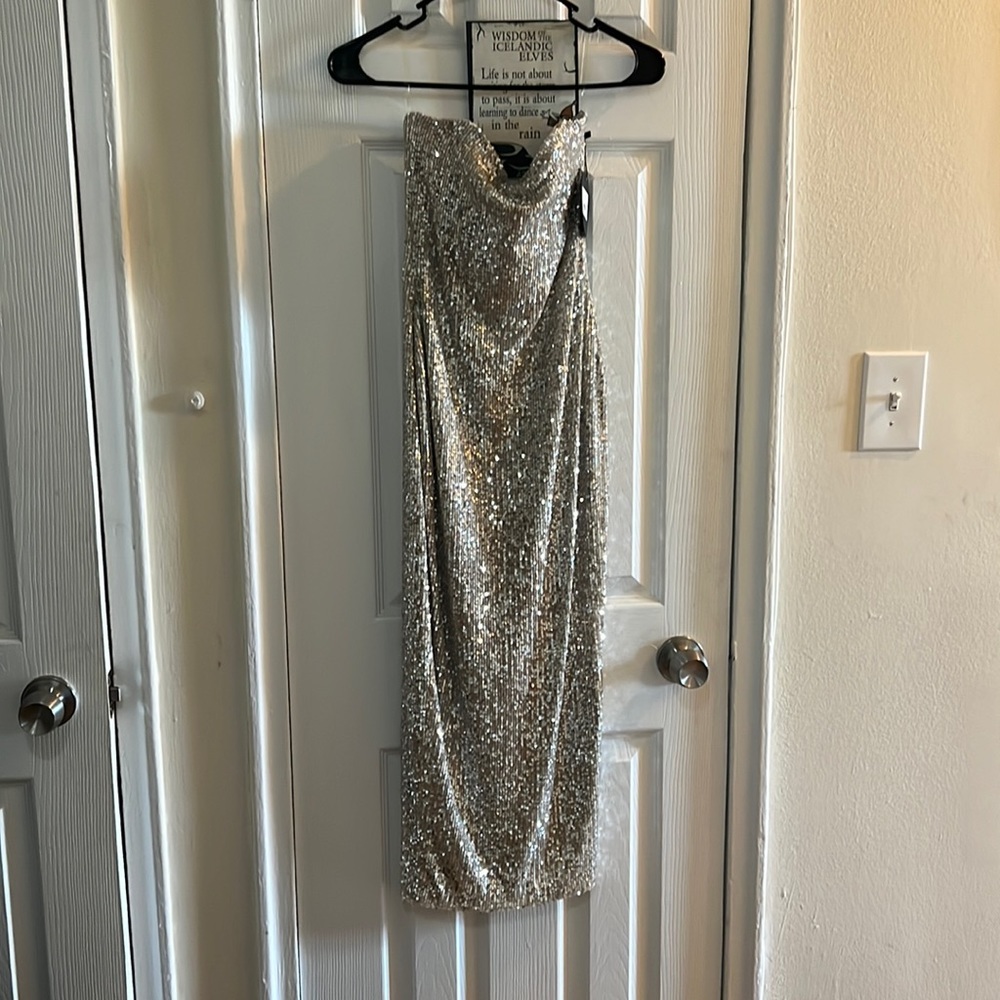 REVOLVE Nookie sequin dress strapless